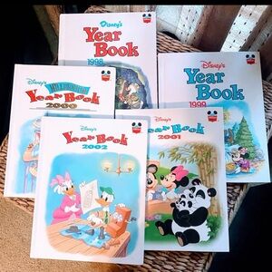 Vintage 1998-2002 Disney Yearbook, 5 Hardback Books